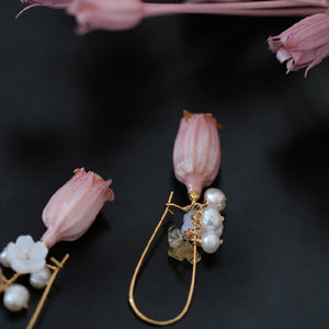 Real Flower Dangle Earrings
