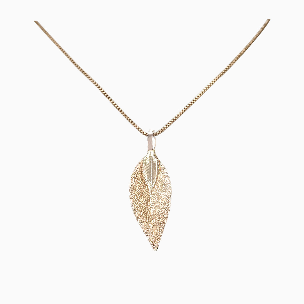 Small Real Leaf Pendant Necklace
