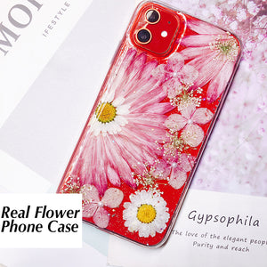 Handmade Phone Case with Real Flower