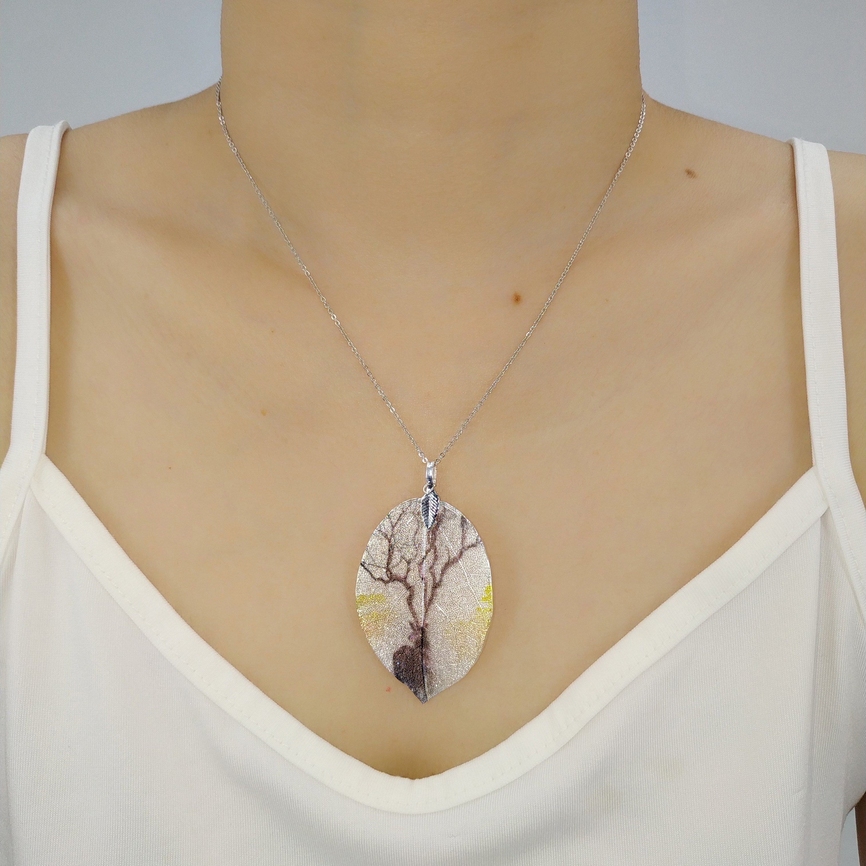 Deer Horn - Real Leaf Pendant Necklace