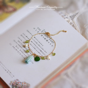 Charm Bracelet with Real Flower