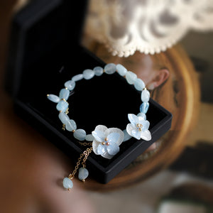 Charm Bracelet with Real Flower
