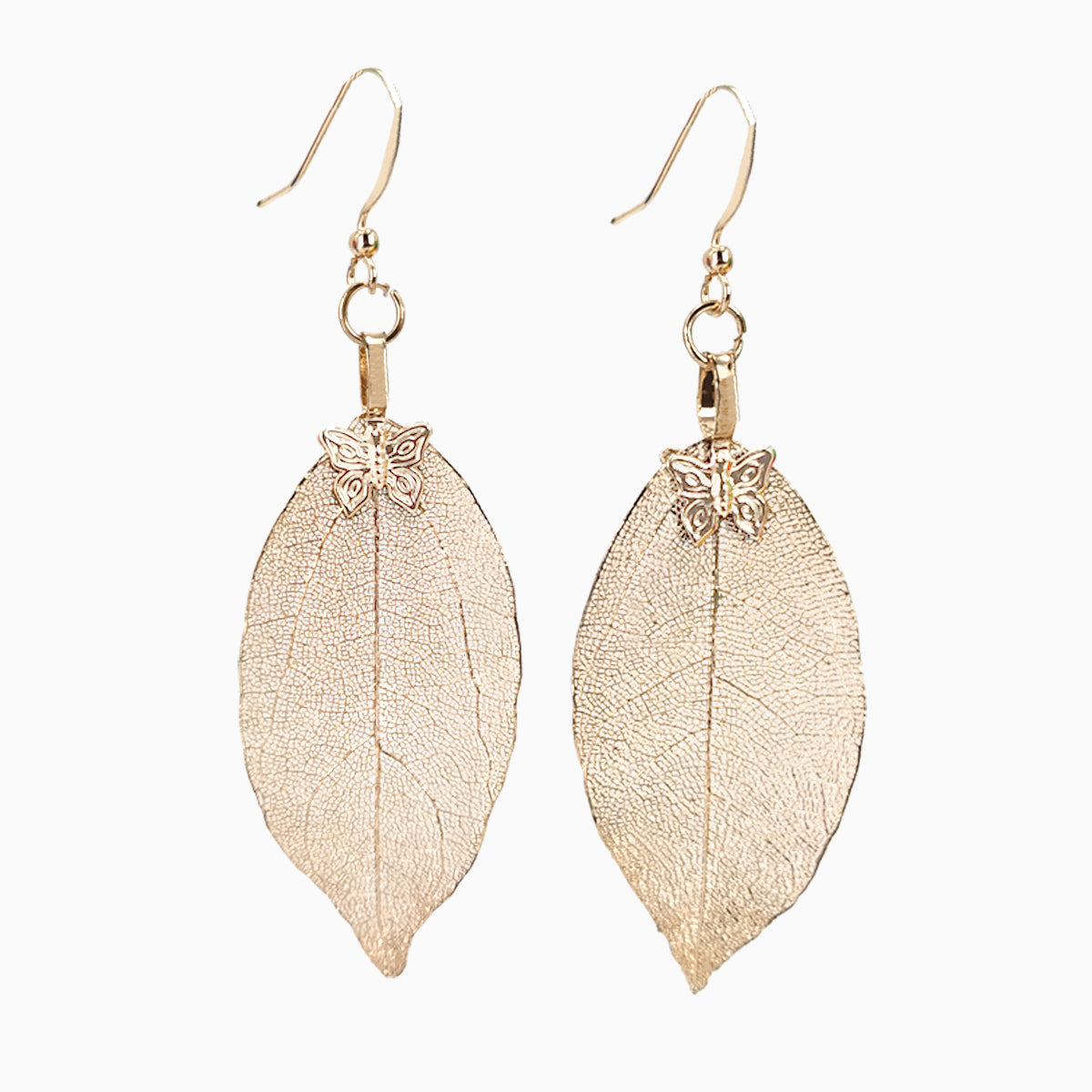 Real Leaf Dangle Earrings