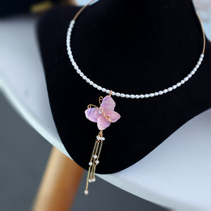 Floral Necklace with Real Flower