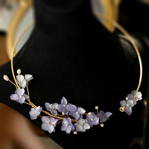 Collar Necklace with Real Flower