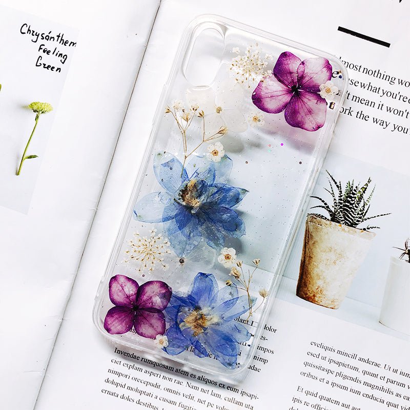 Handmade Phone Case with Real Flower