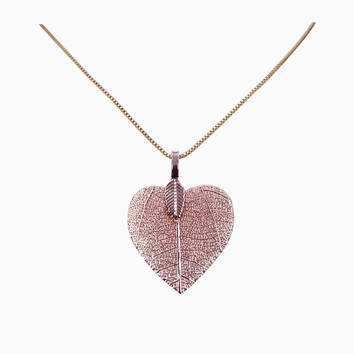 Heart - Real Leaf Pendant Necklace